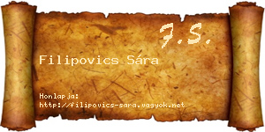 Filipovics Sára névjegykártya